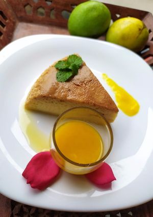 A picture of Mango Caramel Pudding.