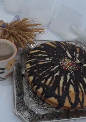 عکسی از دستور کیک زبرا کنار نسکافه😋