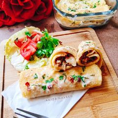 A picture of Chicken Fajita Crepes.