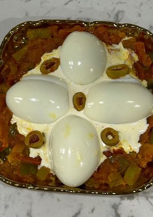 صورة لوصفة حمسه طماطم مع بيض