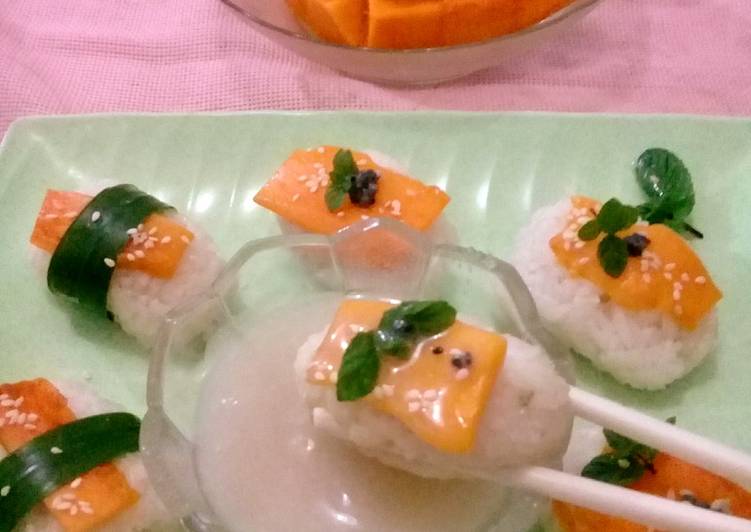 Bagaimana Menyiapkan Sushi Mango Sticky Rice, Menggugah Selera