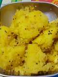 Dhokla from leftover kadhi.