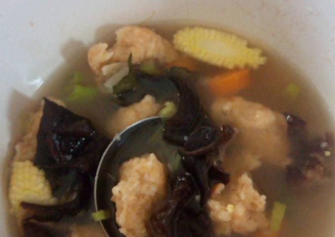Resep Sup Bakso Udang Jamur Kuping Anti Gagal