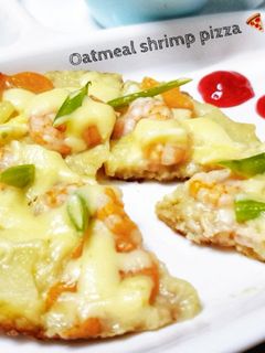 Hình của món Pizza yến mạch tôm 🍕(Emmy 9m+).