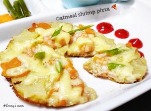 Hình của món Pizza yến mạch tôm 🍕(Emmy 9m+).