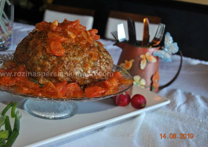 Giant Spaghetti Stuffed Meatball