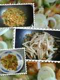Vegetales con pasta al wok