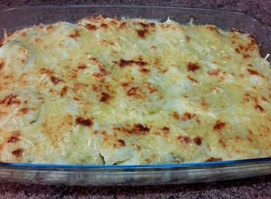 Foto principal de Gratinado de patatas, carne picada y salsa bechamel