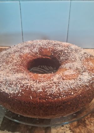 Una foto de Budín marmolado relleno con dulce de leche