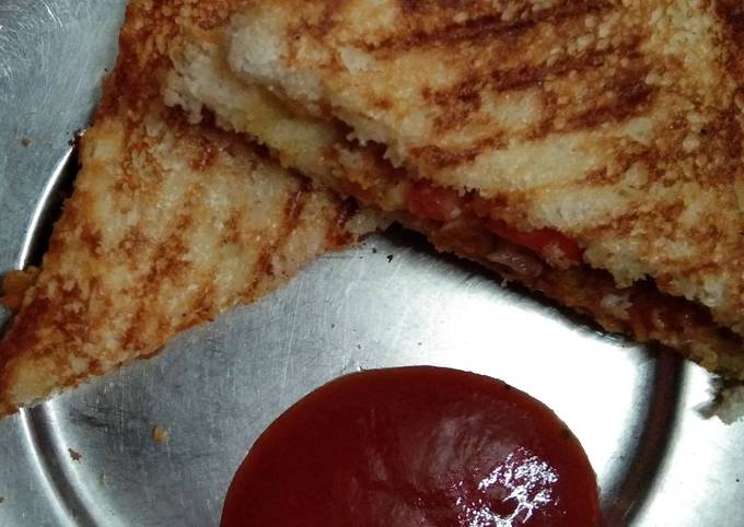 Steps to Make Any-night-of-the-week Grilled sandwich with leftover potato vegetable