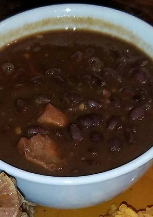 A picture of Black Beans Puerto Rican Style.