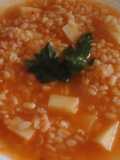 Sup kentang dan couscous (patatesli bulgur çorbası)