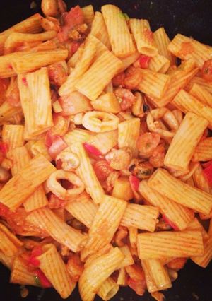 A picture of Seafood pasta.
