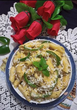 A picture of Jain White Sauce Pasta.