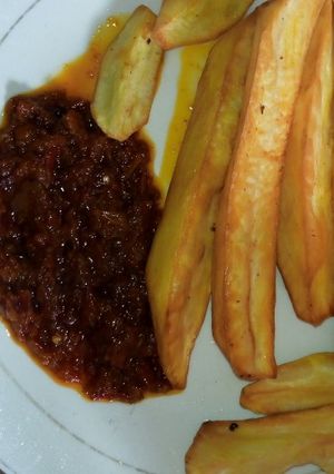 A picture of Dankalin Hausa da miya😋.
