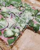 Tofu alapú lepény/pizza