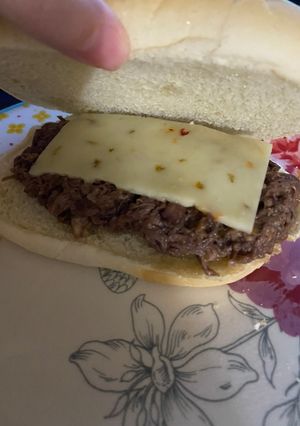 A picture of Slow cooker spicy beef sandwiches.