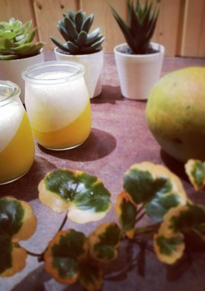 Una foto de Vasitos de yogur con mango