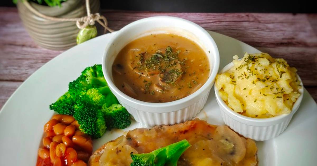 Resipi Grilled Chicken With Black Pepper Mushroom Sauce oleh FZ Adzlin
