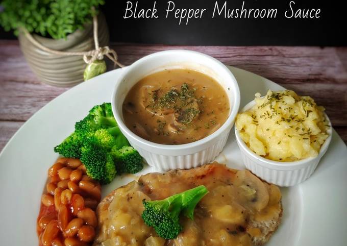 Resipi Grilled Chicken With Black Pepper Mushroom Sauce Oleh Fz Adzlin Cookpad