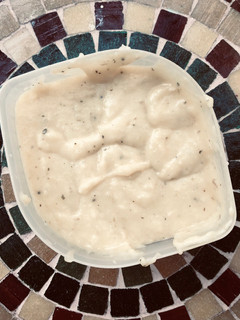 Una foto de Queso de papa vegano