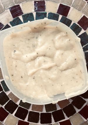 Una foto de Queso de papa vegano