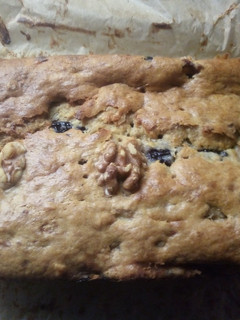 A picture of Banana, Walnut and Blueberry loaf.