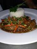 Stir-Fry Beef Teriyaki With Red Pepper Risotto