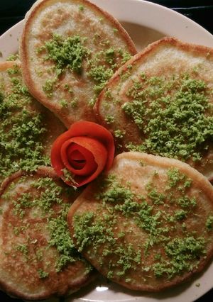 A picture of Drop Scones with lemon zest.
