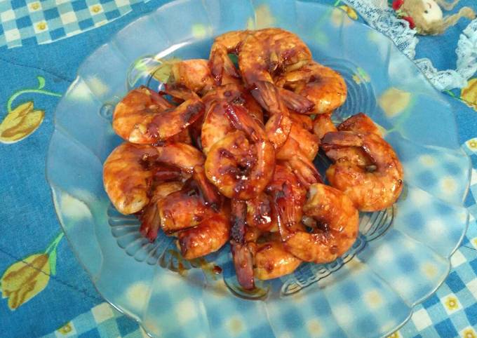 Udang bakar mentega pedas manis