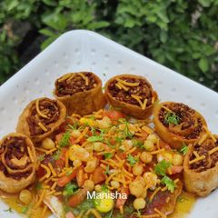 A picture of Savory Pancakes (Pancakes Chaat).