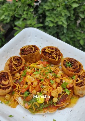 A picture of Savory Pancakes (Pancakes Chaat).