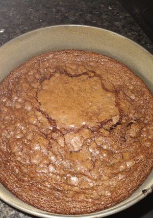 Una foto de Brownie con café súper rico y húmedo! 🩷🍫 (de Nesquik)