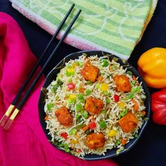Paneer fried rice for kids A picture of Paneer fried rice for kids.