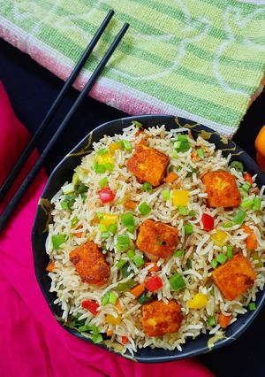 A picture of Paneer fried rice for kids.