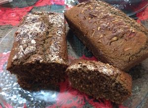 Una foto de Panque de avena con cacao y nuez