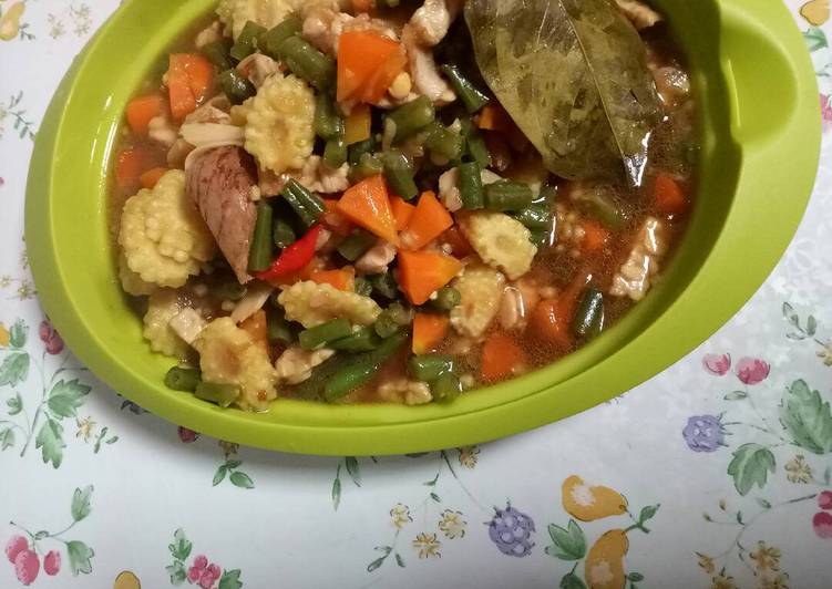 Tumis tempe with baby buncis baby corn & wortel