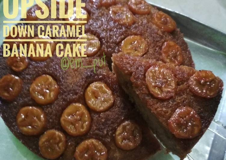 Upside_down caramel banana cake #4