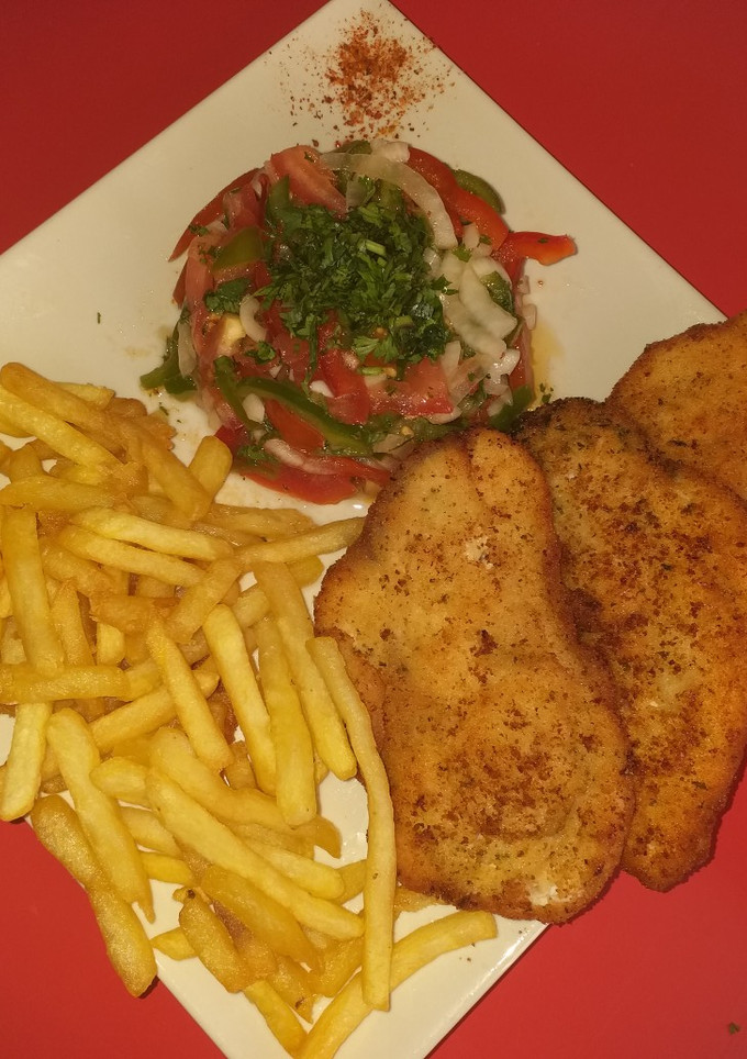 Una foto de Pechuga de pollo rebozada