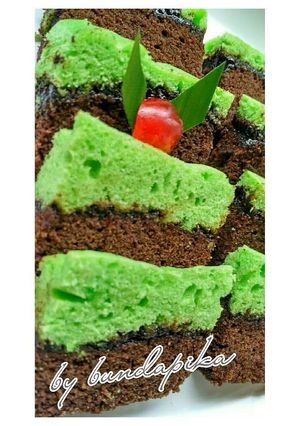 Foto resep Brownies coklat pandan with ketan item