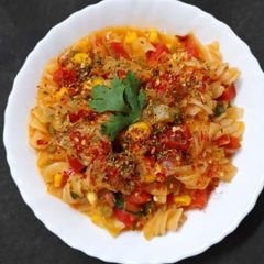 A picture of Red sauce pasta.