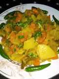 আলু গাজর পেপে মিক্স সবজি