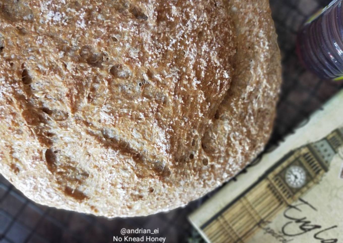 No Knead Honey Artisan Bread (Tanpa Dutch Oven)
