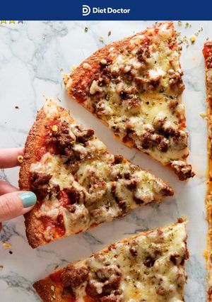 Une photo de Pizza fathead Diet doctor