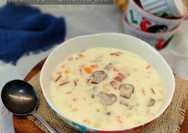Mushroom-Skmoked Beef Creamy Soup