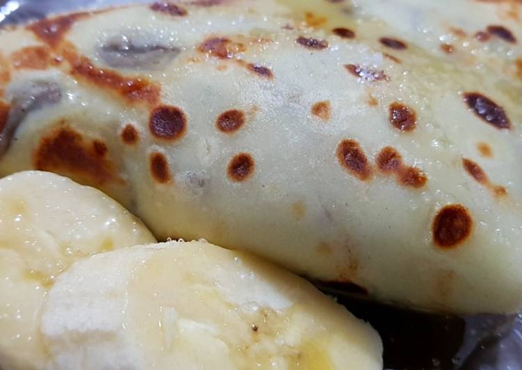 Recipe of Homemade Honey &amp; banana Crepe كريب بالموز و العسل