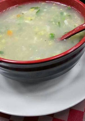 A picture of Mix vegetabal corn soup.