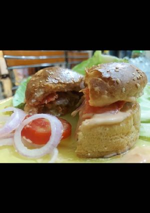A picture of Veg burger (Indian Style).