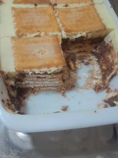 صورة لوصفة حلا البسكوت مع الكراميل والحليب