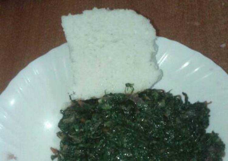 Steps to Prepare Any-night-of-the-week Its dinner time…. Have some ugali and kales